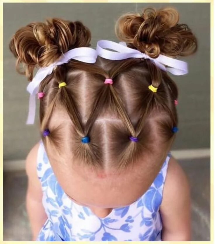 Прическа девочке на короткие волосы с резиночками Pin de Sunny Thomas Sanderson en Hairstyle Peinados infantiles, Peinados para ni