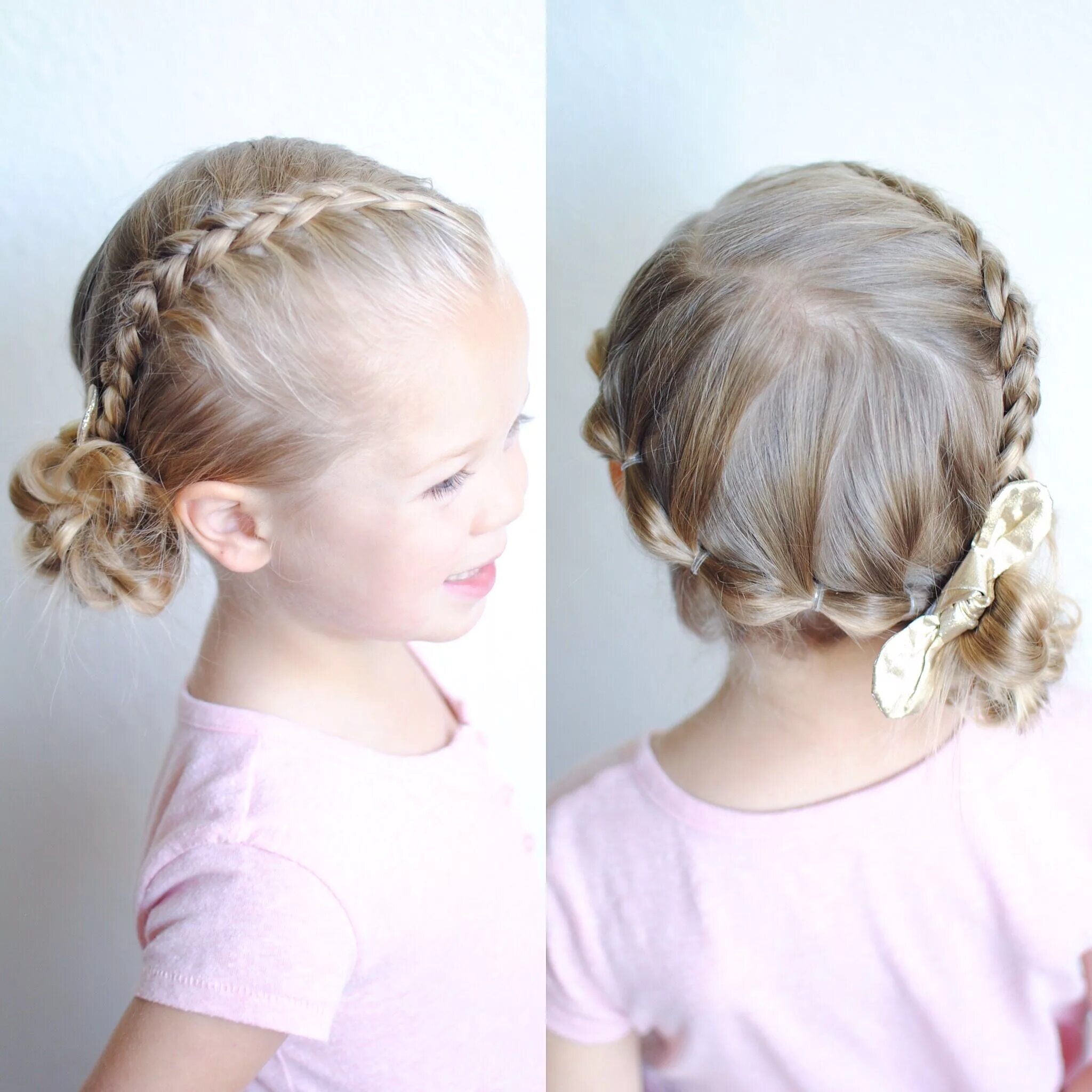 Прическа девочке на средние жидкие волосы A Dutch braid and a bubble braid into a side messy bun Braids for short hair, To