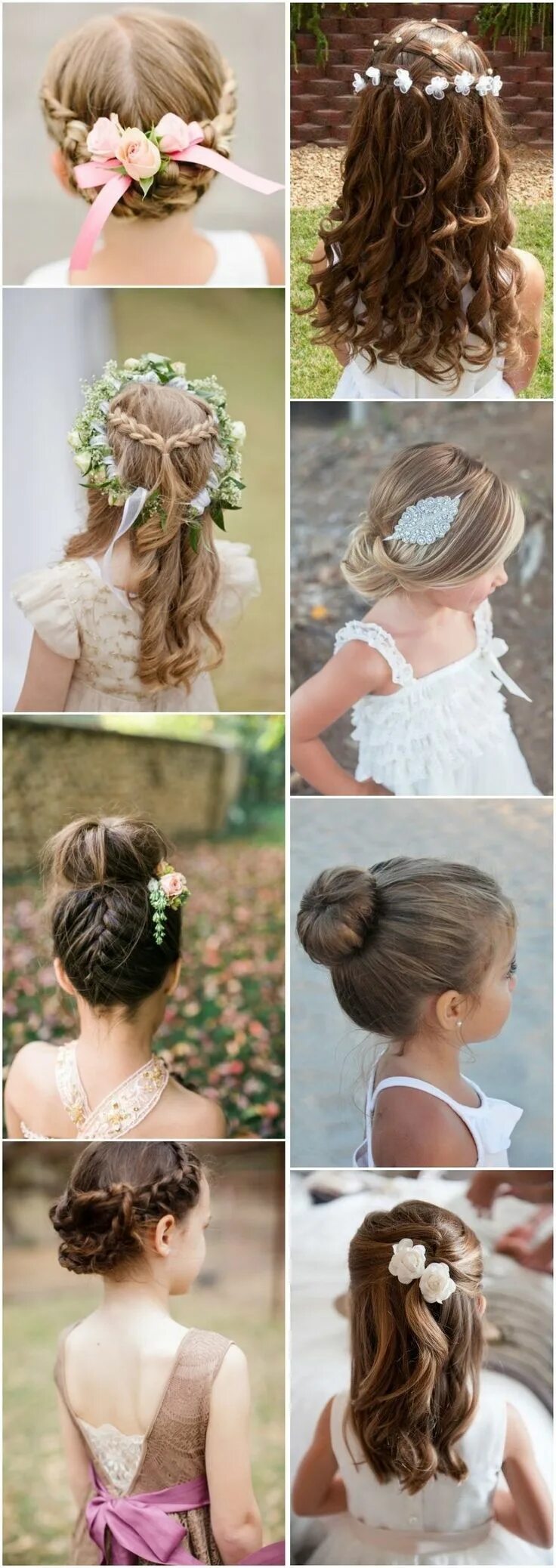 Прическа девочке на свадьбу 8 лет cute little girl hairstyles-updos, braids, waterfall / http://www.deerpearlfl. L