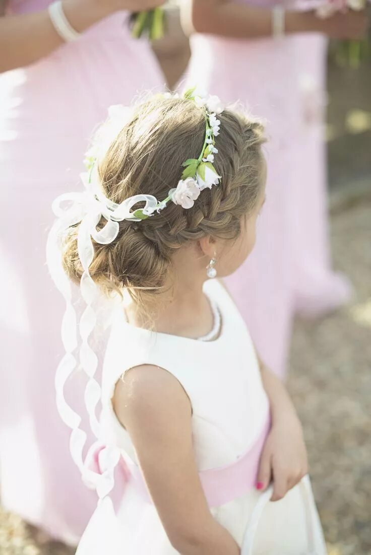 Прическа девочке на свадьбу на длинные Elegant Multicultural Wedding at Norfolk Chrysler Museum Flower girl with flower