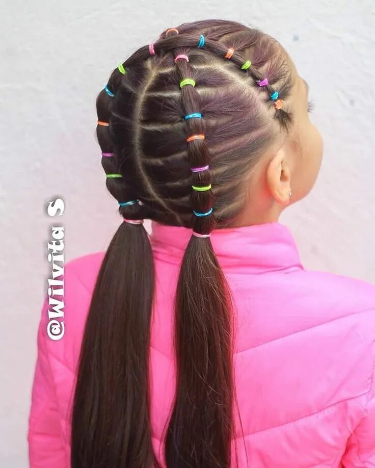 Прическа девочке с резинками на волосах Pin on Girl hairstyles