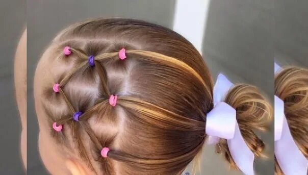 Прическа девочке с резинками на волосах Hairstyles for girls in kindergarten @mampik #пикалёво 2023 МАМОЧКИ Пикалёво Бок