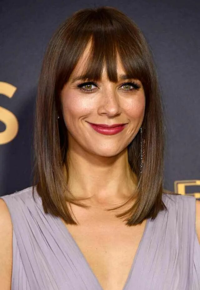 Прическа длинное каре с челкой фото Rashida Jones - Imgur Bob hairstyles, Brown bob hair, Hair styles