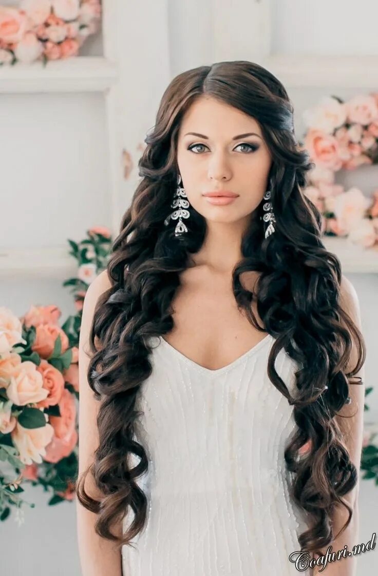 Прическа длинные волосы локоны распущенные coafuri mireasa 2015 par lung - Căutare Google Long hair wedding styles, Long ha