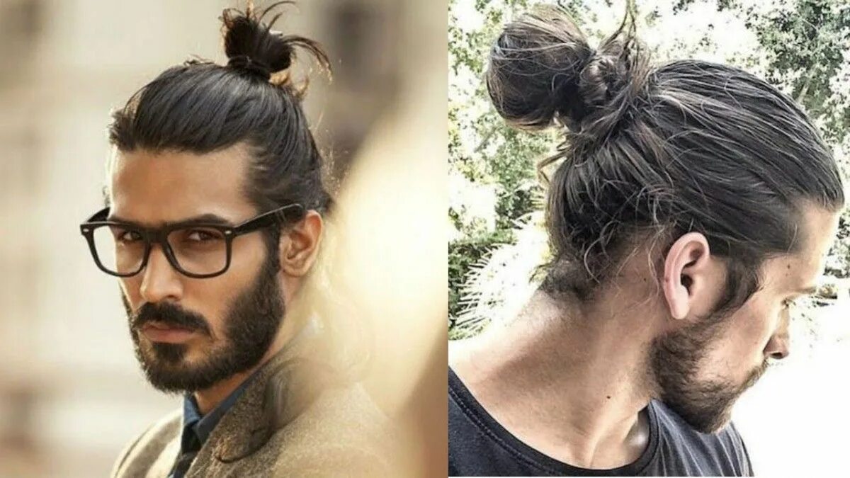 Прическа длинные волосы мужская хвостик frisurmode.com Man bun hairstyles, Mens hairstyles, Man bun top knot