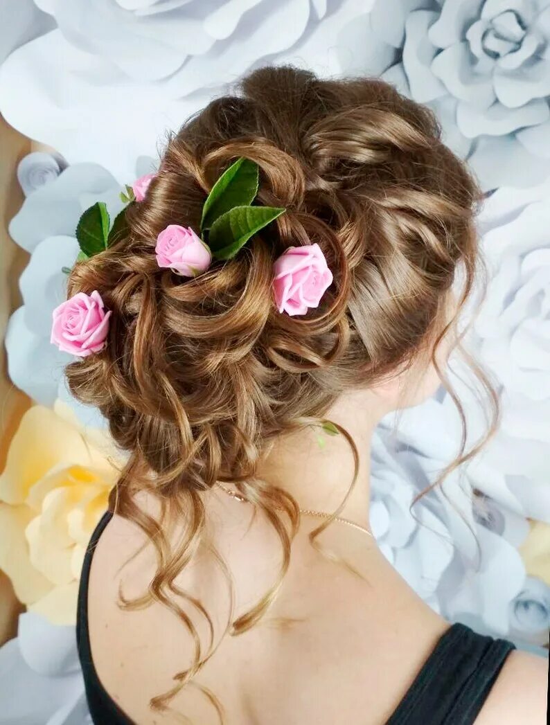 Прическа длинные волосы с цветами Real touch flowers hair piece for bride Baby breath hair pin Etsy