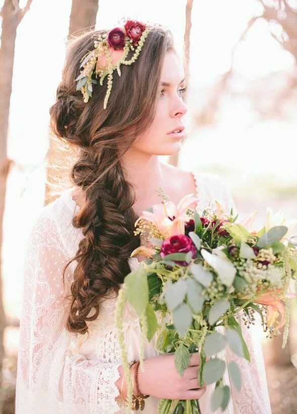 Прическа длинные волосы с цветами The 15 Best New Bridal Hairstyles Summer wedding hairstyles, Elegant wedding hai