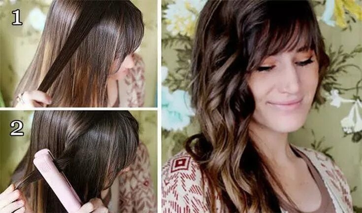 Прическа длинные волосы утюжком Hair tips: Curly with flat iron Frisuren, Coole frisuren