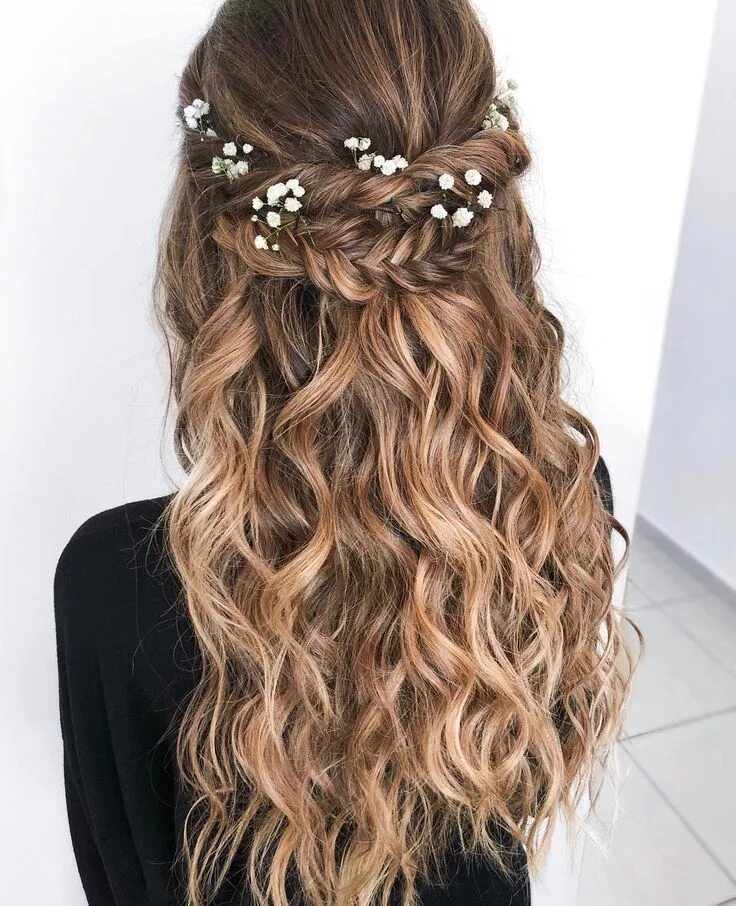 Прическа длинные волосы выпускной 4 34 #Boho Wedding #Hairstyles to Inspire Long hair styles, Wedding hairstyles for