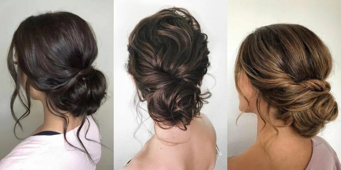 Прическа длинные волосы забранные Низкий небрежный пучок Heatless hairstyles, Dark hair, Long hair styles