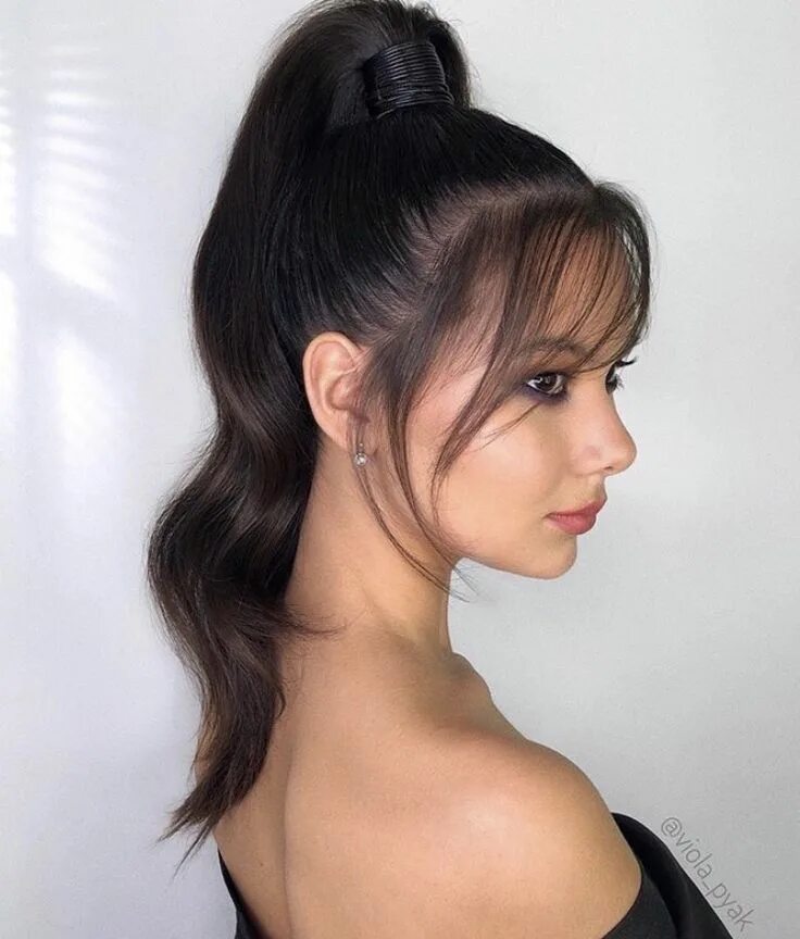 Прическа длинный хвост без челки ❤ ℒℴvℯly High ponytail hairstyles, Elegant ponytail, Long hair styles