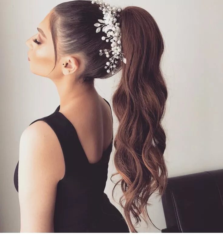 Прическа длинный хвост на свадьбу Pin by IULIA on coafuri Wedding hair and makeup, Bride hairstyles, Hairstyle