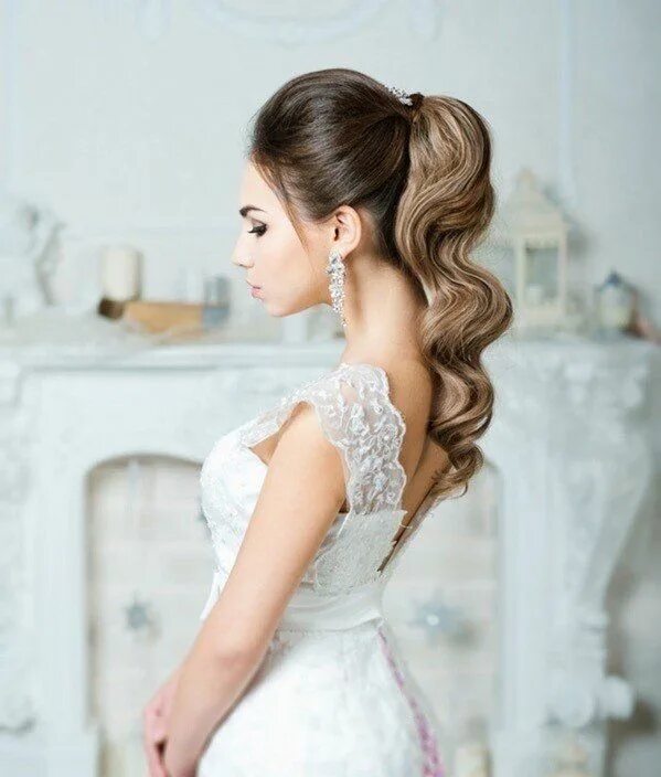 Прическа длинный хвост на свадьбу #marriage #wedding #romance #happiness #hairstyles #original #ideas #beauty #sty