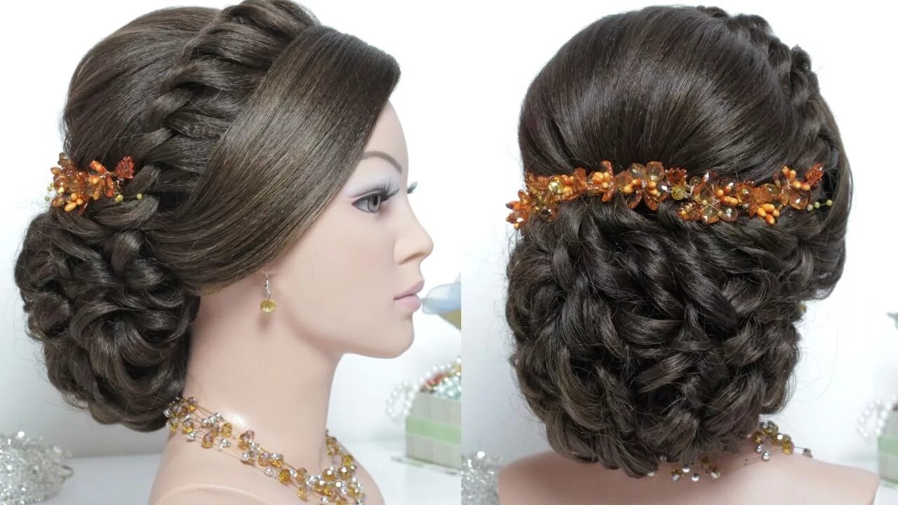 Прическа для бала на длинные волосы Bridal hairstyle for long hair tutorial. Wedding updo step by step - YouTube