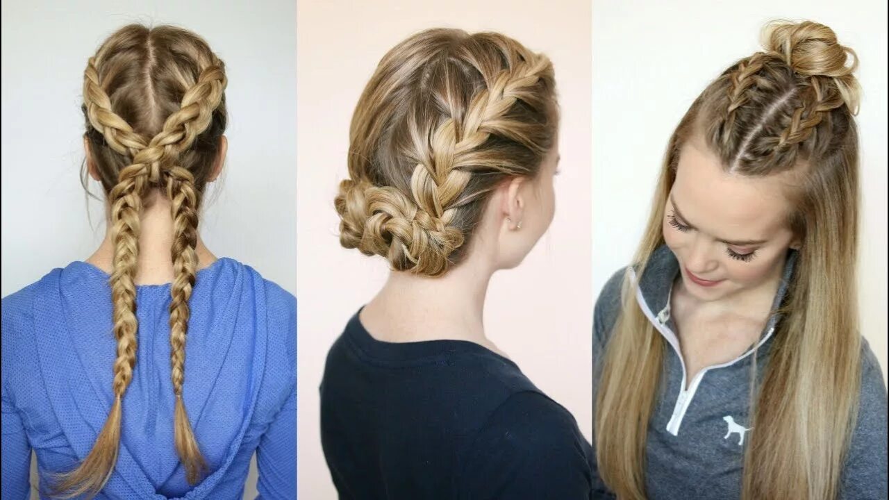 Прическа для бассейна на длинные 3 Sporty Hairstyles Missy Sue - YouTube