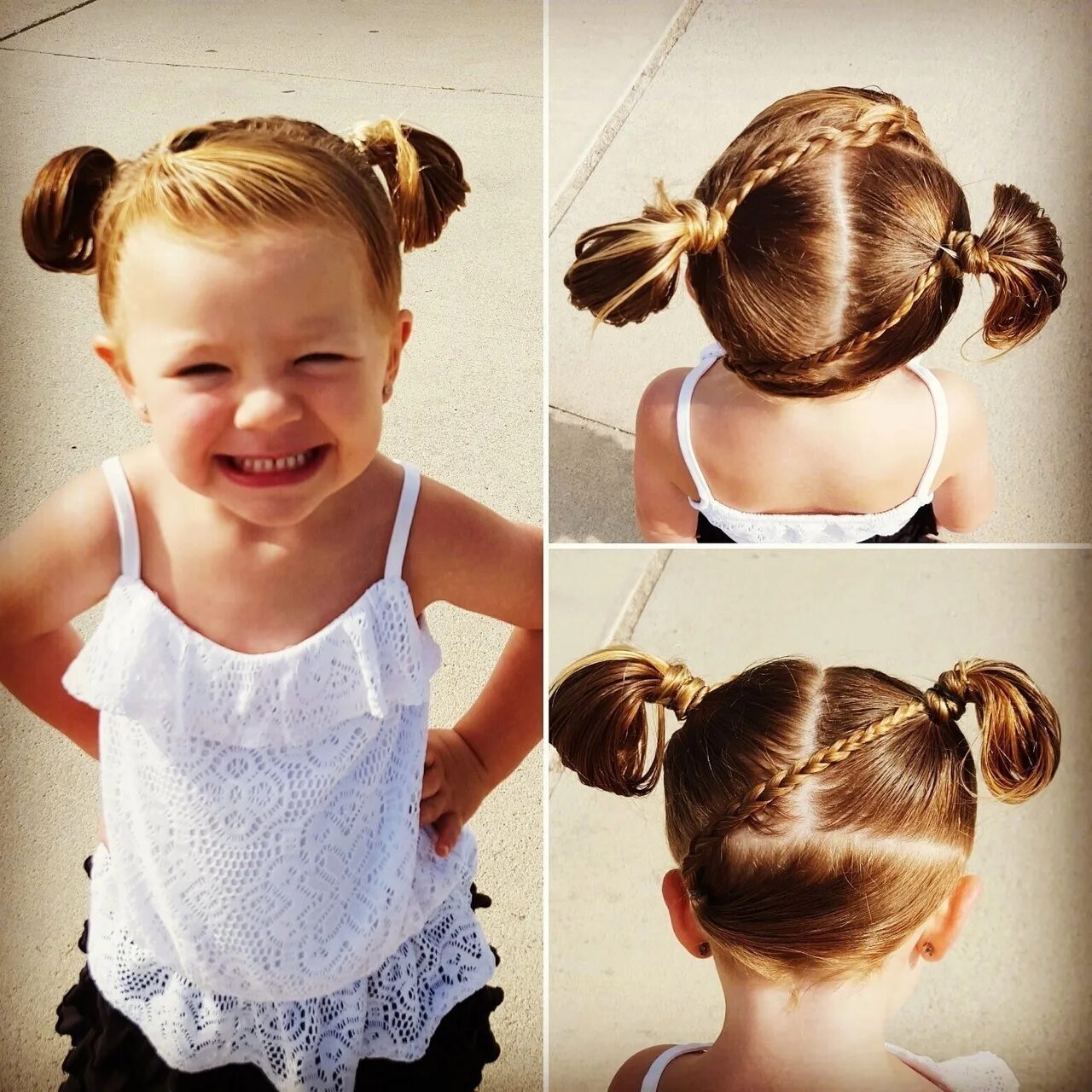 Прическа для детей девочек 2 года Funny little girl with an interesting hairstyle for short hair. 2023 AVE style п