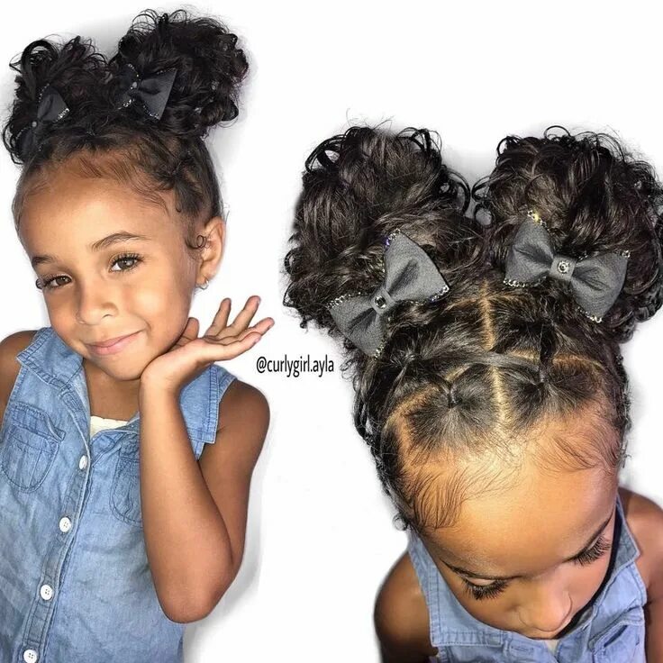 Прическа для девочки 2 пучка Pin on Braids and Fades Kids curly hairstyles, Baby hairstyles, Girl hair dos