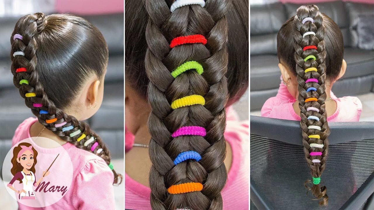 Прическа для девочки без плетения TRENZA ARCOÍRIS PEINADO FACIL PARA ESCUELA PEINADO PARA NIÑAS RAINBOW BRAID - Yo