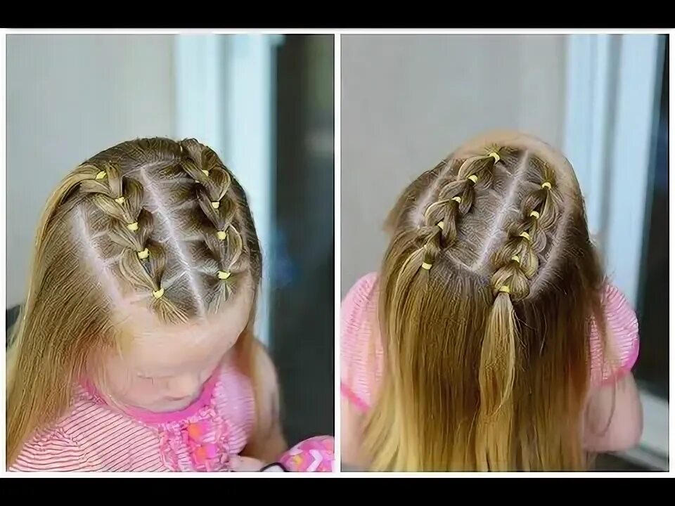 Прическа для девочки без плетения Front Pull Through Braids + How to Take Out Elastic Styles - YouTube Easy toddle