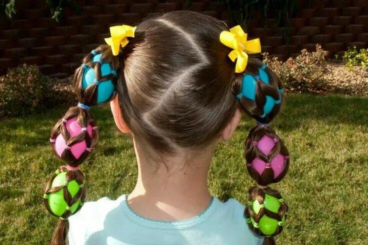 Прическа для девочки из 2 резинок Pin by Little Heart on ° ○ °..i lov hair..° ○ ° Crazy hair days, Hair contest, E