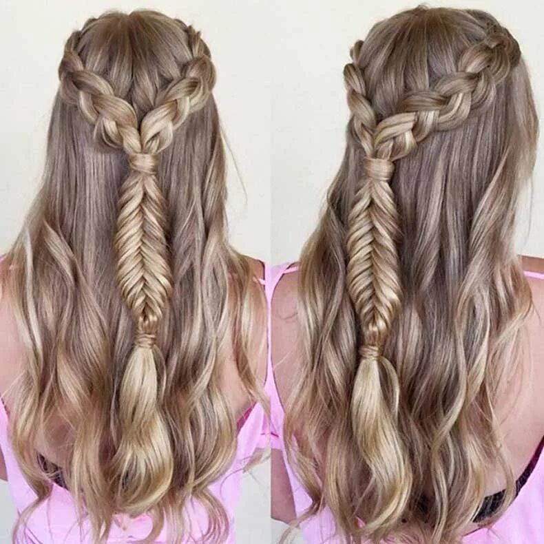 Прическа для девочки косички и распущенные Las Trenzas Más Lindas Directo De Instagram Peinado y maquillaje, Peinados, Pein