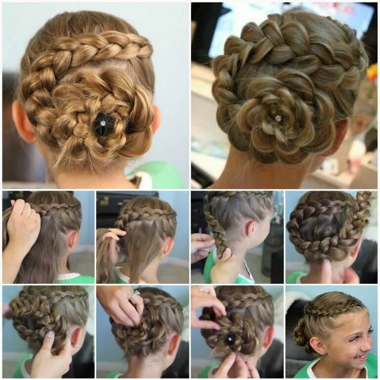 Прическа для девочки пошагово видео косички для девочек по шагам26 Dutch flower braid, Flower braids, Hair tutorials