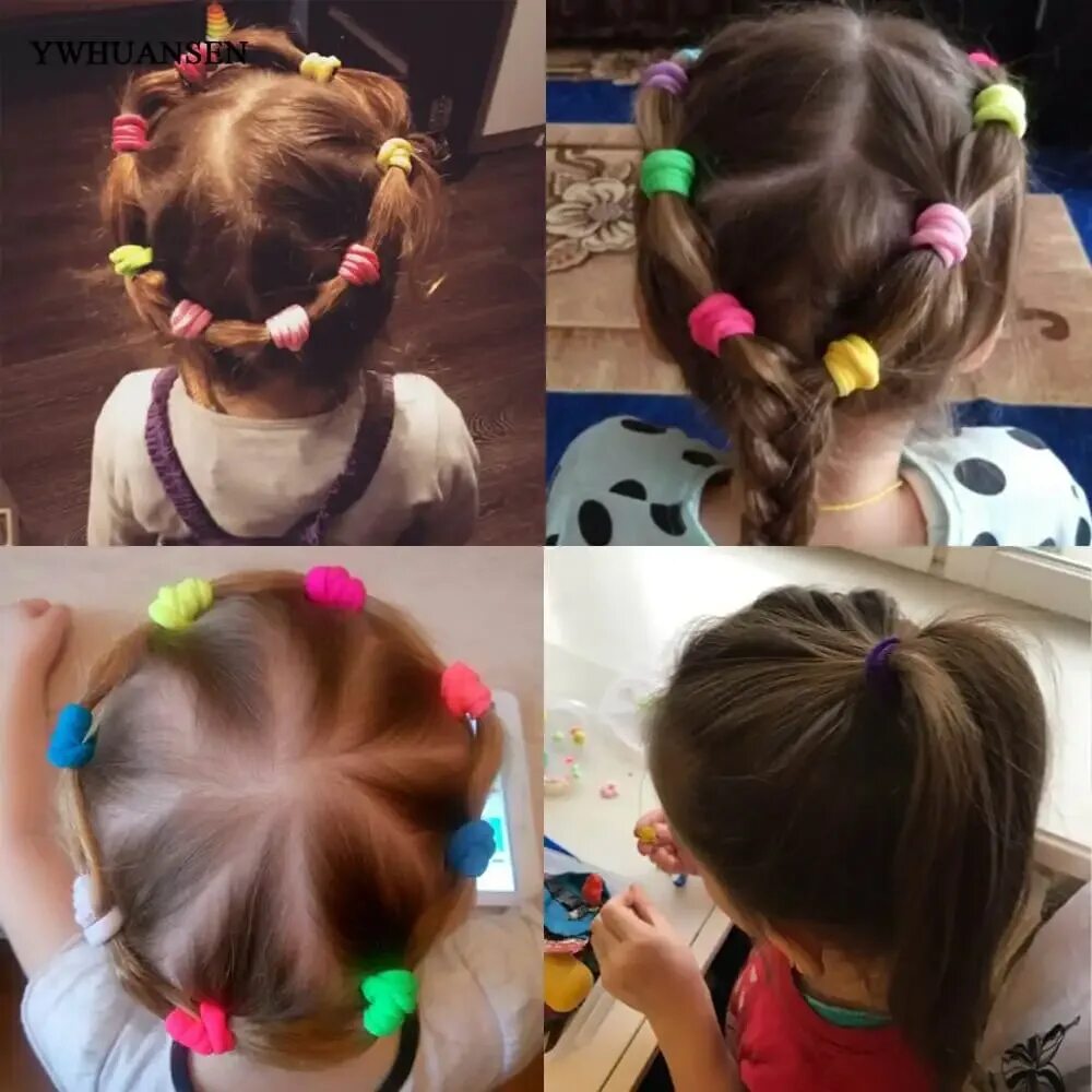 Прическа для девочки резинки по кругу YWHUANSEN 20 100pcs/bag Great Hair accessories Useful Elastic for the hair Nice 