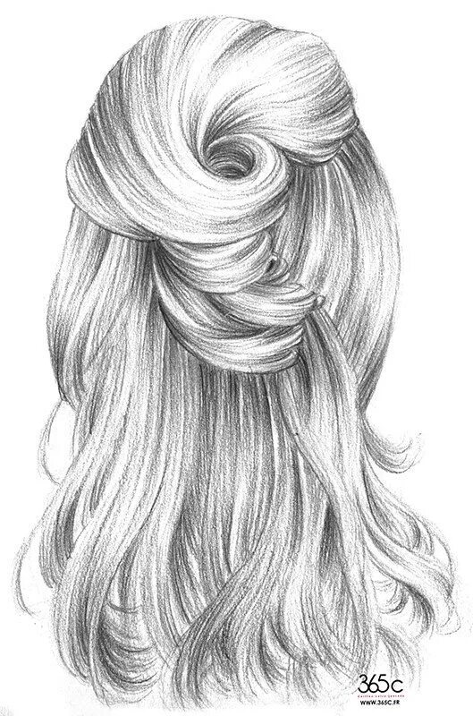 Прическа для девочки с карандашом Мои закладки Hair illustration, Sketches, Art drawings