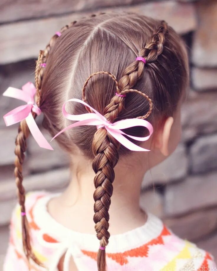 Прическа для девочки с косичками спереди no title) Kids hairstyles, Hair styles, Girl hair dos