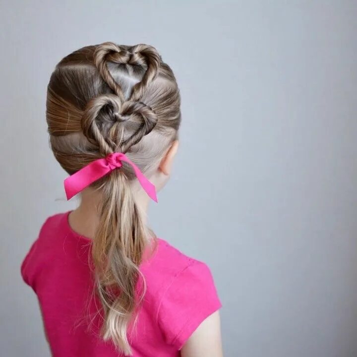 Прическа для девочки сердечко Pin en Q's Hairdos