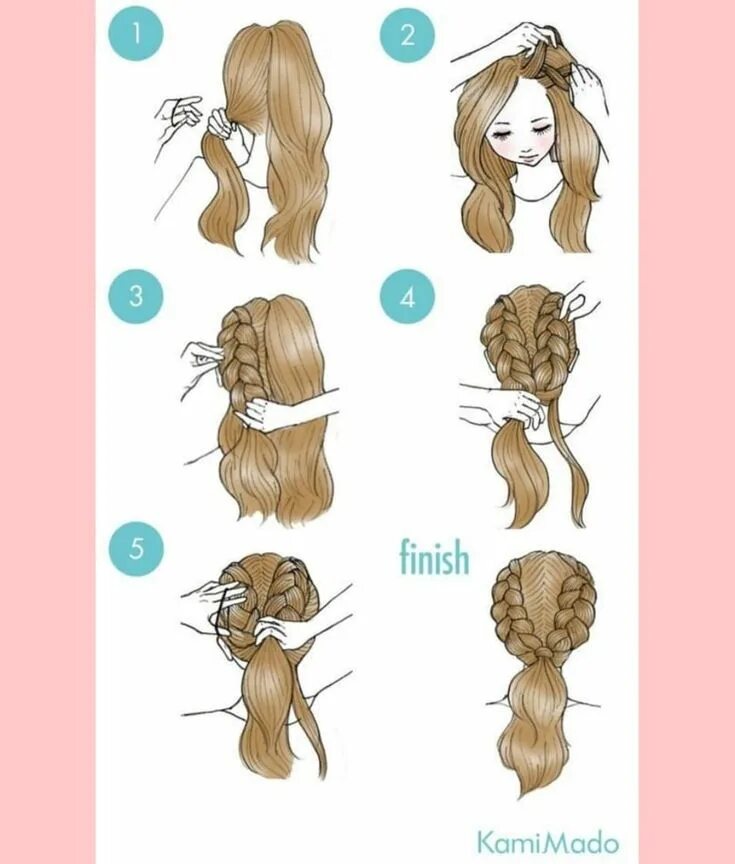 Прическа для девочки схема Pin on Hairdo for long hair