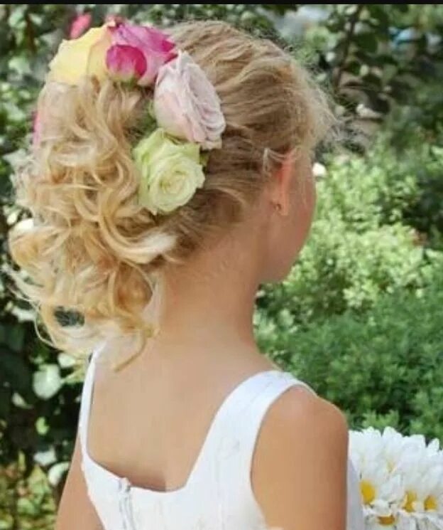 Прическа для девочки цветок Flower Girl Hair Ideas A49