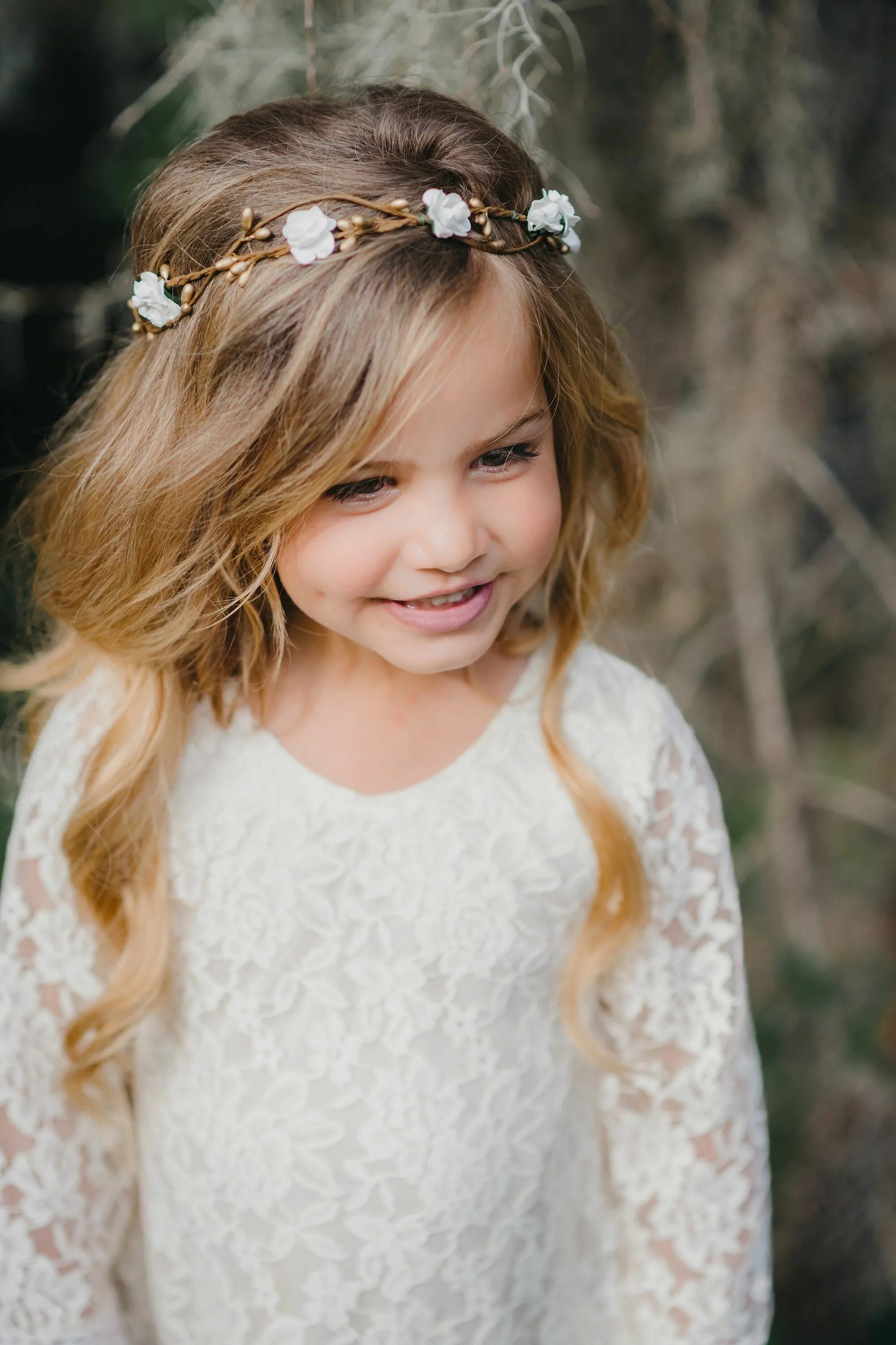 Прическа для девочки веночек Child Flower Crown Flower Girl Flower Crown Wreath Bridal Headpiece Natural Wedd