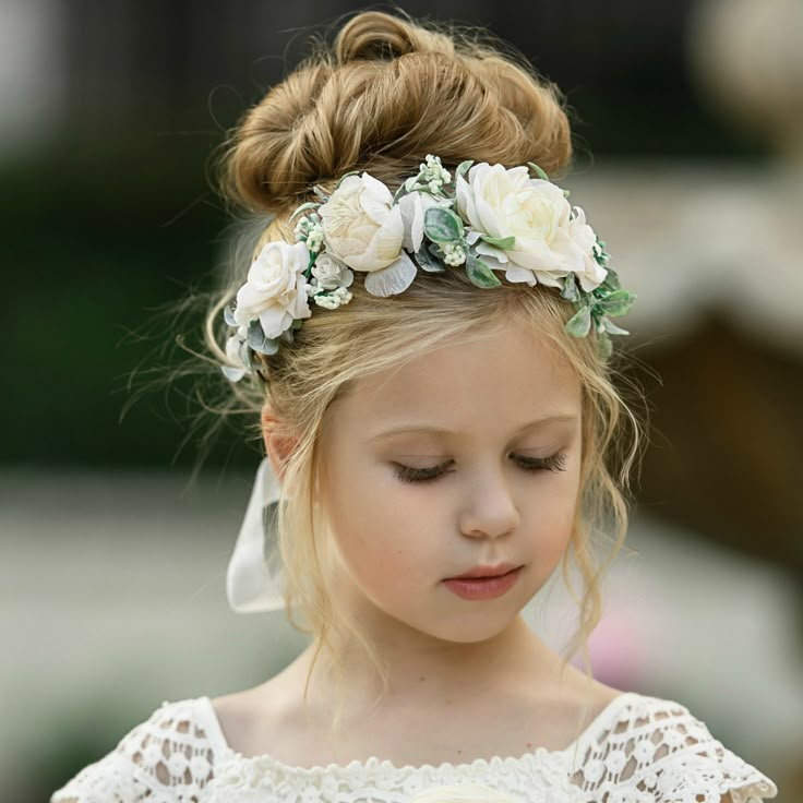 Прическа для девочки веночек Spring Flower Girl Crown Flower Hair Wreath Wedding Flower Etsy Bohemian wedding