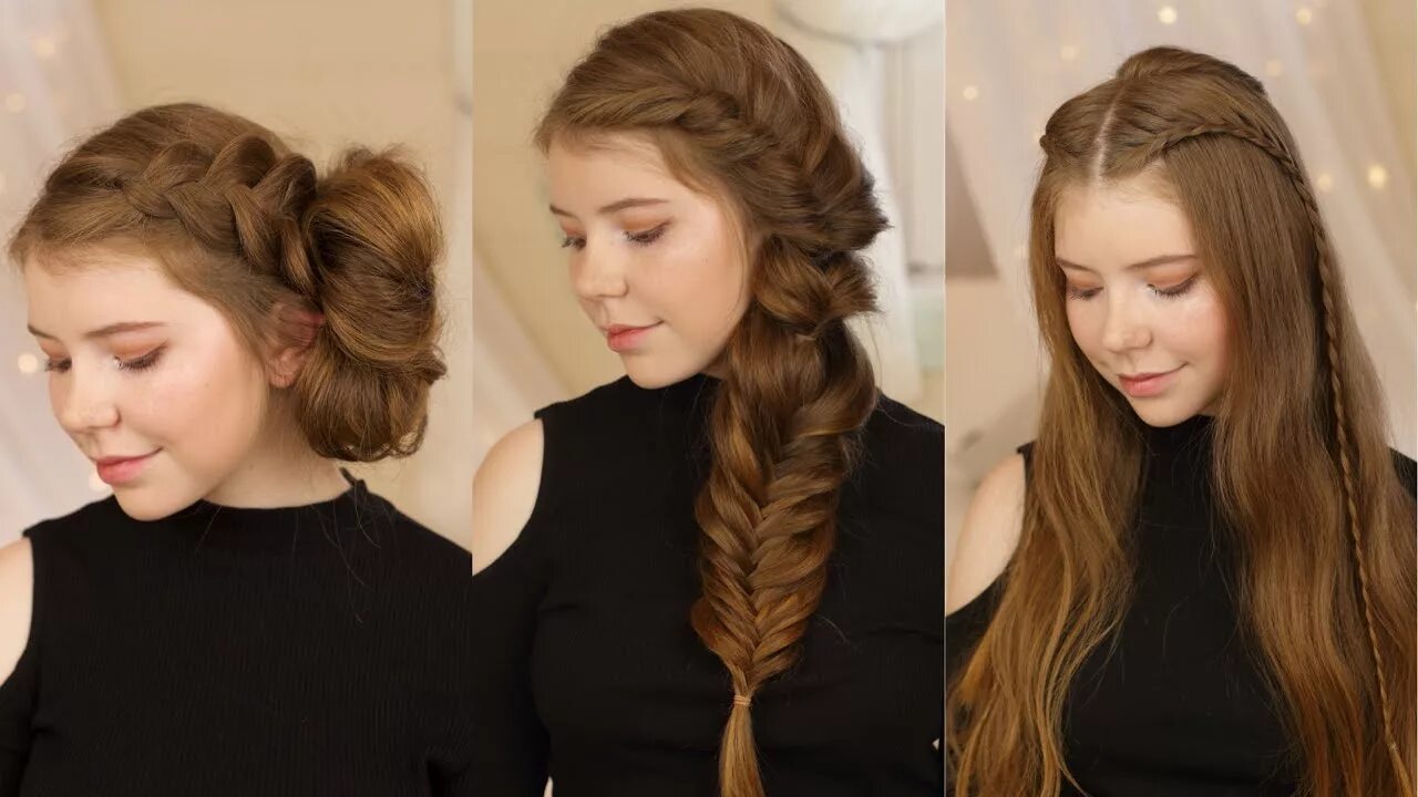 Прическа для девушки подростка в школу 3 Easy Back to School Hairstyles DIY - YouTube