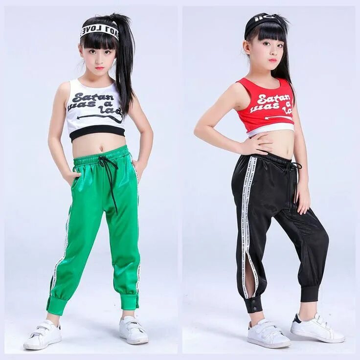 Прическа для хип хопа для девочек Songyuexia New Kids’Hip-hop Dress Children’s Hip-hop Girls' Jazz Trend Kindergar