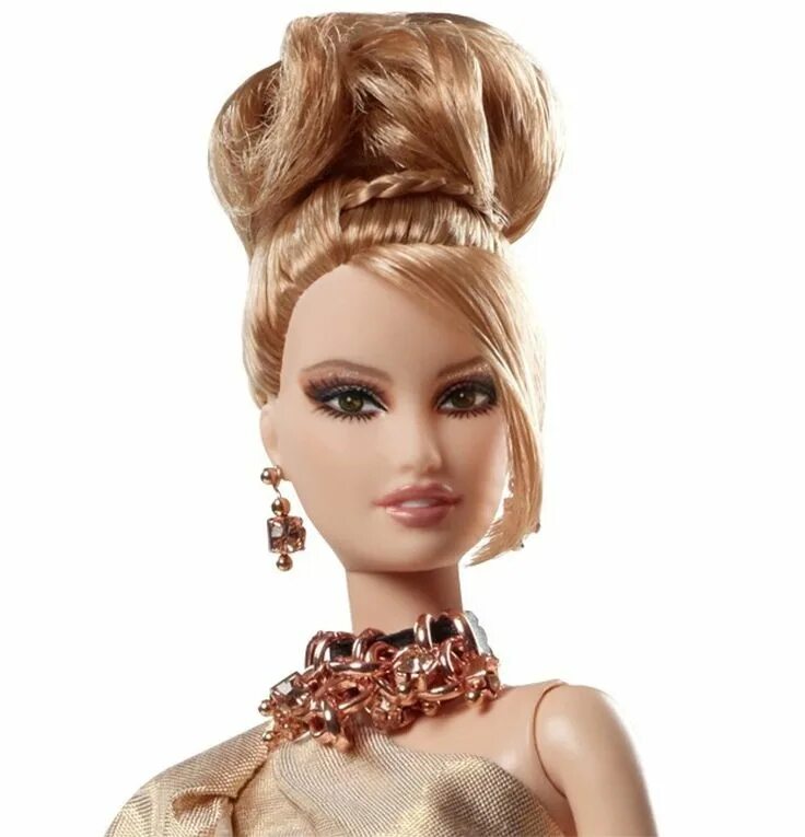 Прическа для куклы с длинными Barbie Collector 2012 Bfc Platinum Label Rush Of Rose Gold - R$ 749,00 Coisas de