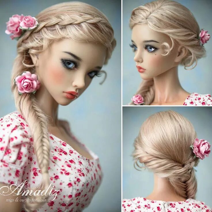 Прическа для куклы с длинными George & Kate Ramensky on Instagram: "Spring vintage (bjd wig) - available for o