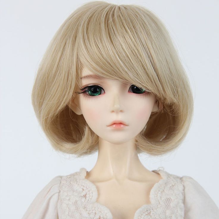 Прическа для куклы с короткими волосами New Doll Accessories Short Doll Wig Blond 1/3 BJD Wigs Doll wigs, New dolls, Sho