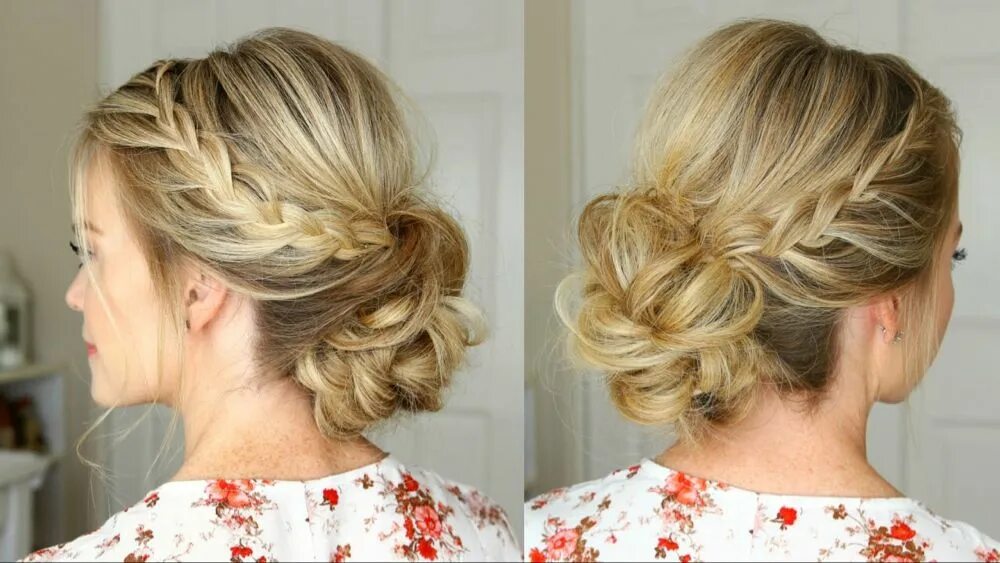 Прическа для лета на средние волосы Lace Braid Homecoming Updo Missy Sue Braided hairstyles updo, Side bun hairstyle