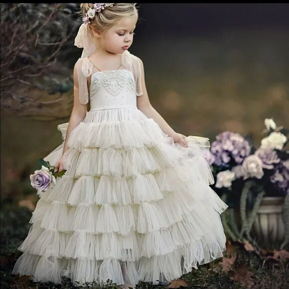 Прическа для пышного платья для девочки Dollcake Dresses Dollcake White Flower Girl Dress Gown 2 3 8 Poshmark