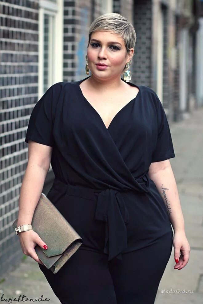 Прическа для пышных женщин Уличная мода: Модный блоггер plus size Luciana Blümlein из Германии Short hair p