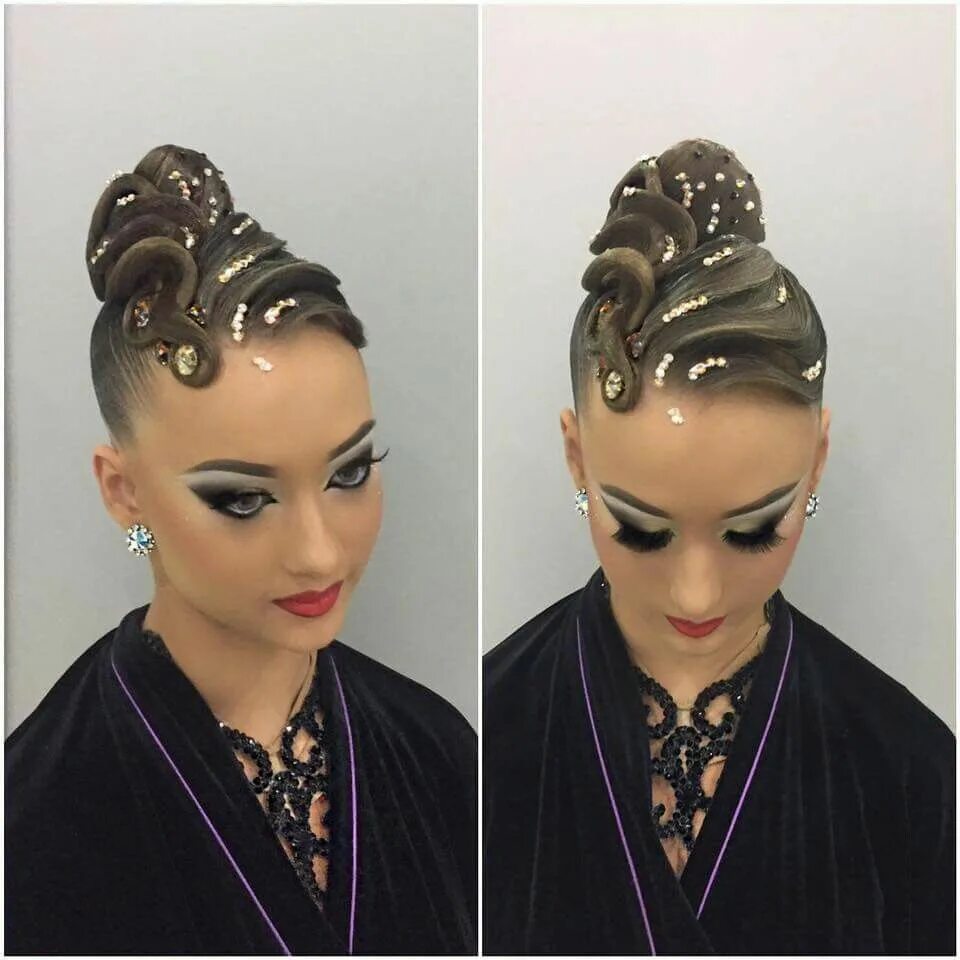 Прическа для танцев #ballroomhair Dance hairstyles, Competition hair, Ballroom hair