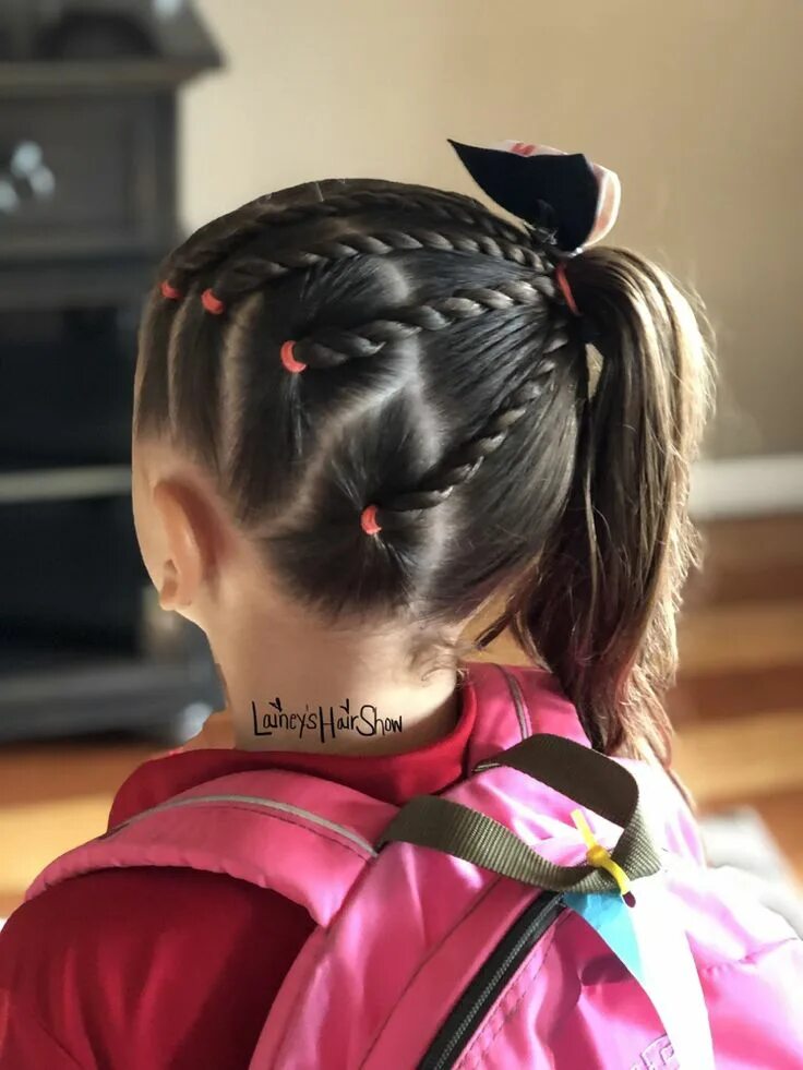 Прическа дракончик для девочки из хвостиков Pin by Olovoadelgadoevans on Hair Girl hair dos, Kids braided hairstyles, Kids h