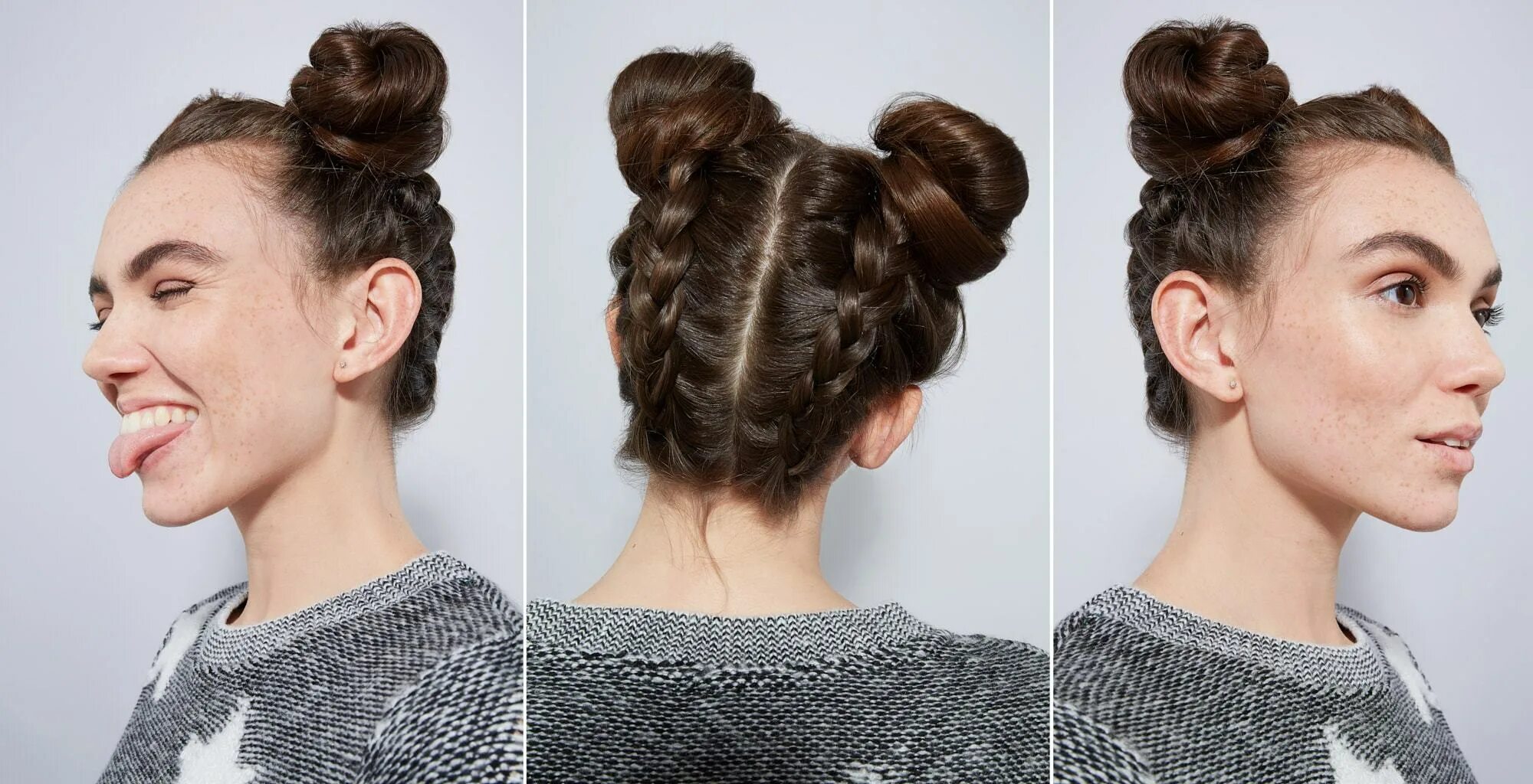 Прическа два хвоста на длинные волосы Double Braid Bun: Up Your Braid Game with this Easy Style All Things Hair US