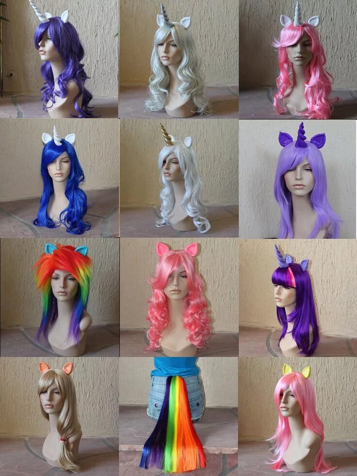 Прическа единорога для девочки My girls want to have a MLP costume party during spring break! :-) My little pon