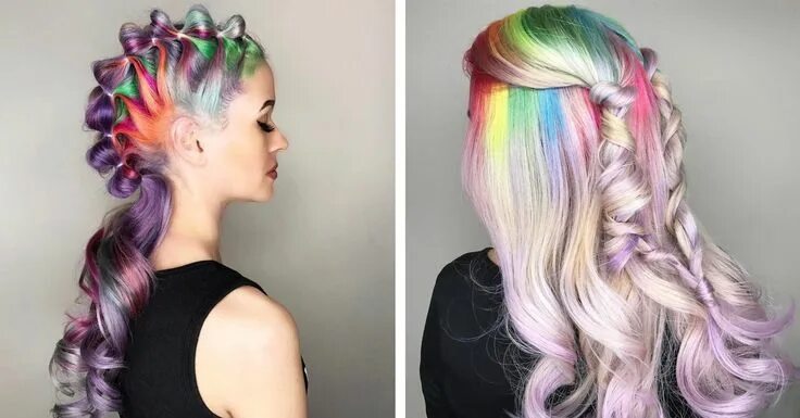 Прическа единорога для девочки Unicorn Hair" Trend is a Fantastical Way to Celebrate the Pastel Colors of Sprin