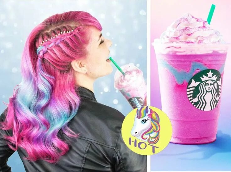 Прическа единорога для девочки 10 Rainbow Hair Color Unicorn Frappuccino inspired Rainbow hair color, Unicorn h