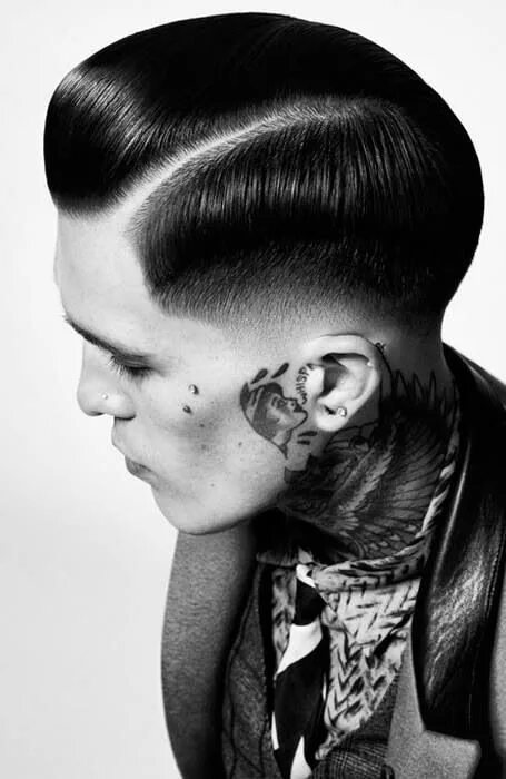 Прическа эффект Pin by Joyce van Eck on Hair: Men's Inspiration Rockabilly hair, Fade haircut, S