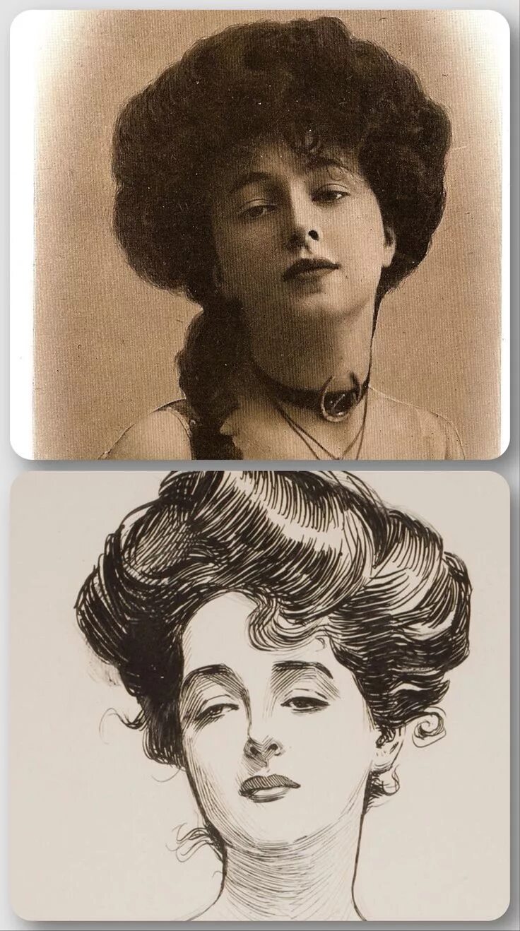 Прическа эпохи модерн как сделать The Gibson Girl: favored an arrangement with deep, soft waves around the face. H